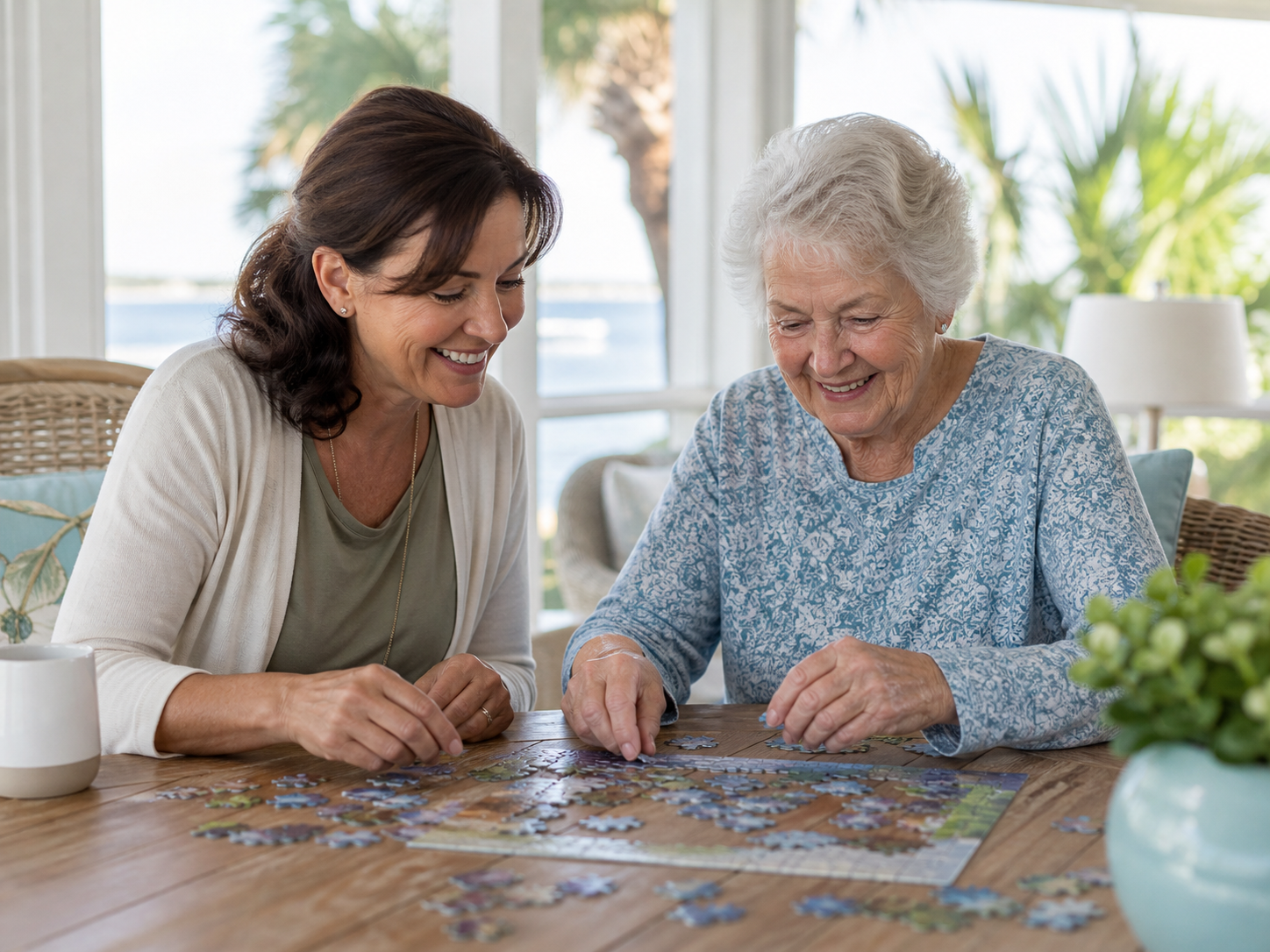 Companion Services in Palm Beach County Home Care Services 3 QualCare Nursing offers Companion Services in Palm Beach County with emotional support, outings, conversation, reminders, and daily care.