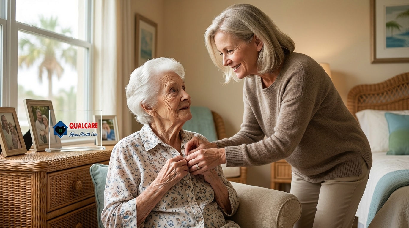Know the right time to hire a Florida Caregiver. Qualcare Nursing delivers reliable senior home care for dignity, safety & peace of mind.
