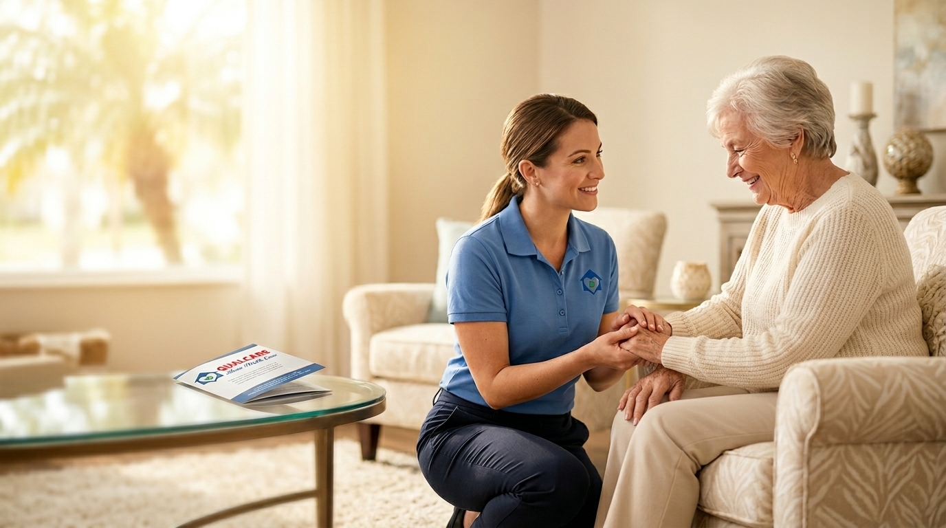 Know the right time to hire a Florida Caregiver. Qualcare Nursing delivers reliable senior home care for dignity, safety & peace of mind.