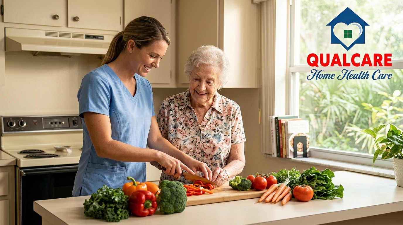 Qualcare Nursing delivers complete Senior Home Care FL — personal care, meal prep, memory support & skilled nursing all in one place.